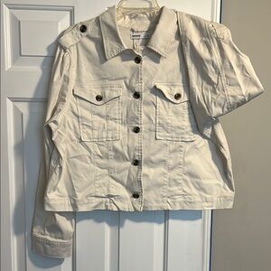 Women's Cream Button-Up Jacket